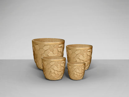 Ilian Set 4 Planters Golden