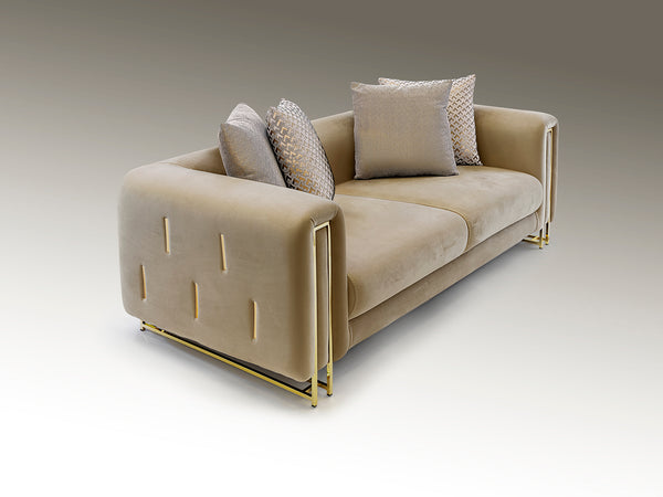 Viena 2 Seater Sofa, Beige Golden