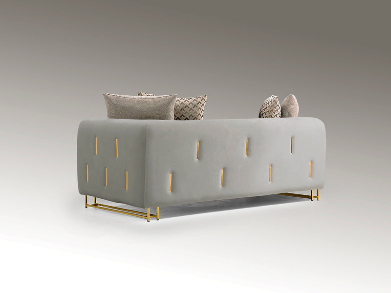 Viena 2 Seater Sofa, Light Grey Gold