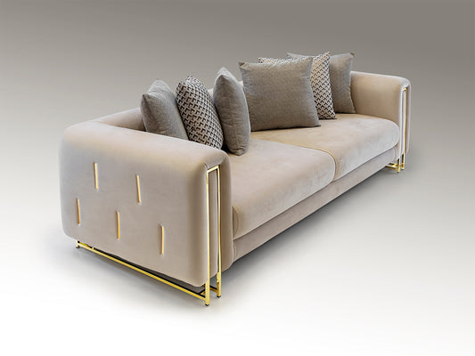 Viena Sofa 3P Beis Oro