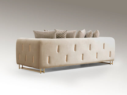 Viena 3 Seater Sofa, Beige Gold