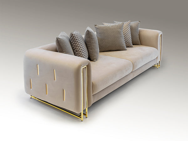 Viena 3 Seater Sofa, Beige Gold
