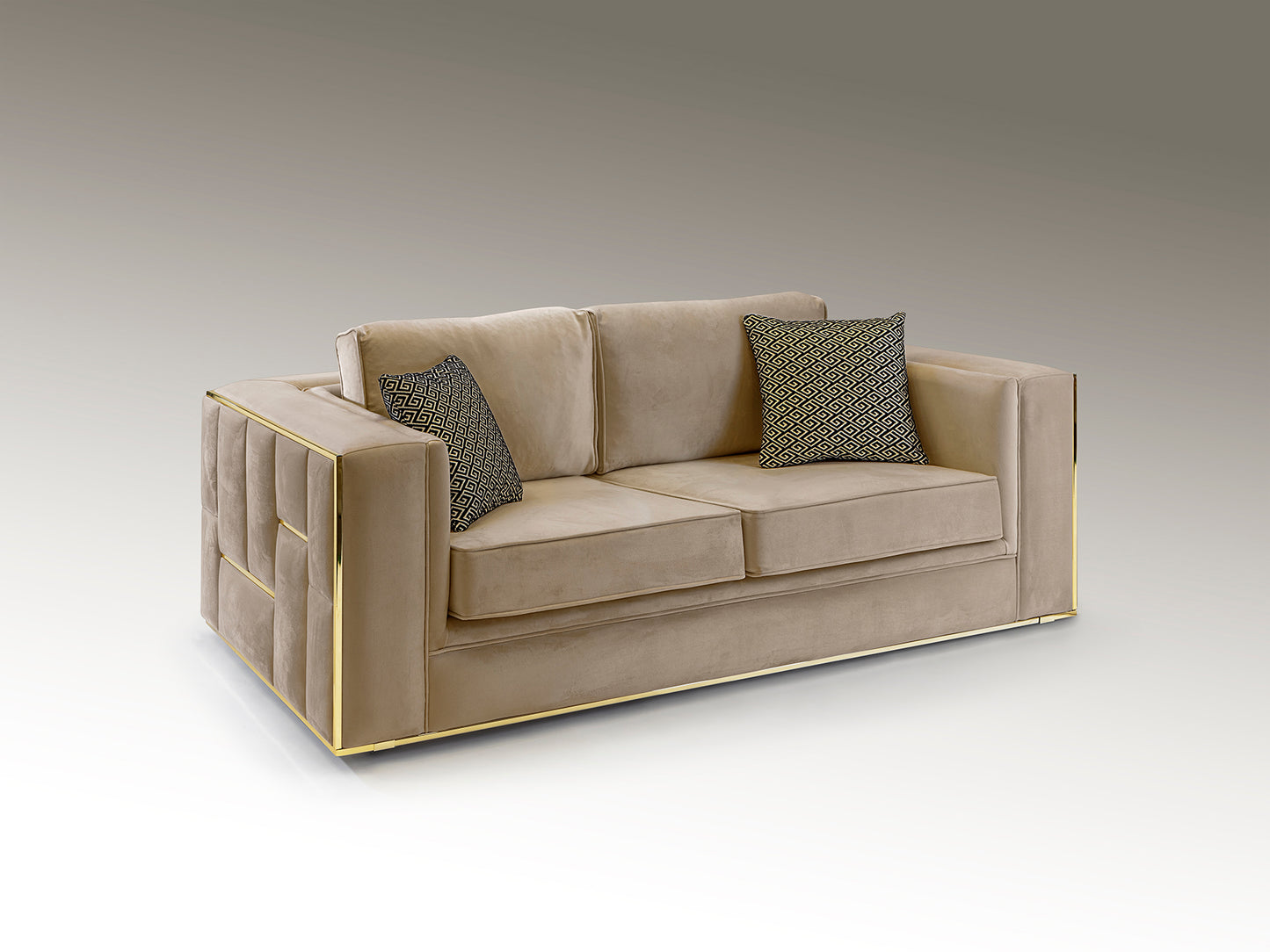 Berlin 2 Seater Sofe, Beige Gold