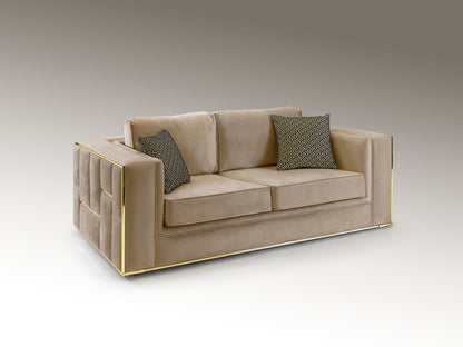 Berlin 2 Seater Sofe, Beige Gold