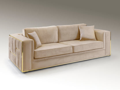 Berlin 3 Seater Sofa, Beige Golden