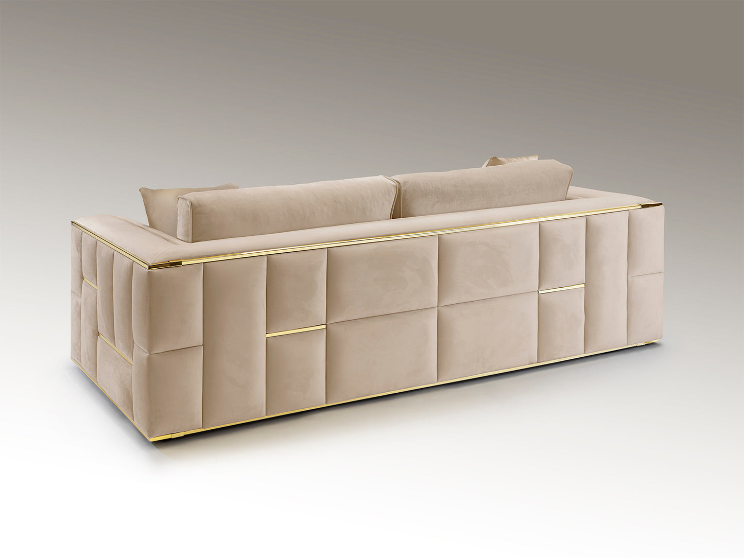 Berlin 3 Seater Sofa, Beige Golden