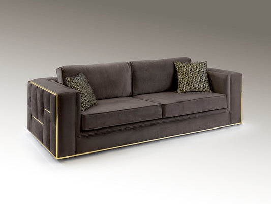 Berlin Sofa 3P Gris Medio Oro