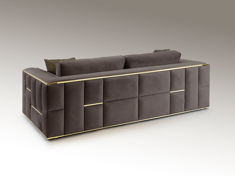 Berlin 3 Seater Sofa, Grey Gold