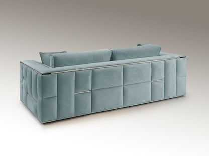 Berlin 3 Seater Sofa, Light Blue Chrom