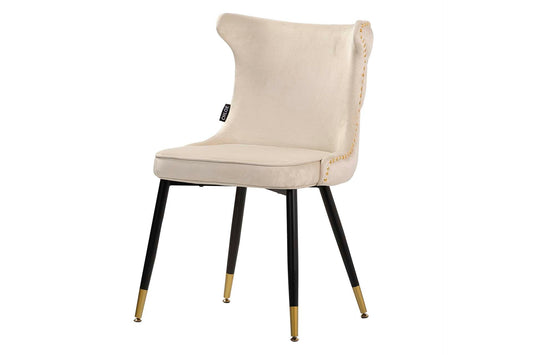 Silla Tachuelas Velvet Blanco Aspen 49X54X79 Cm