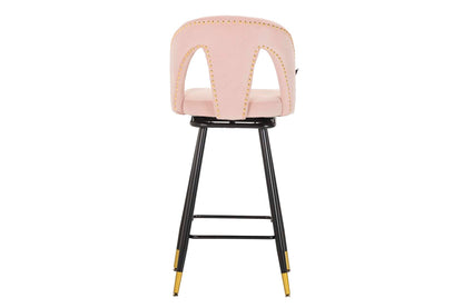 Taburete Bar Velvet Rosa Harbor 46X53X105 Cm