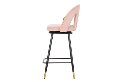 Taburete Bar Velvet Rosa Harbor 46X53X105 Cm