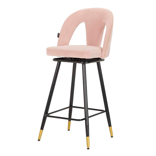 Taburete Bar Velvet Rosa Harbor 46X53X105 Cm