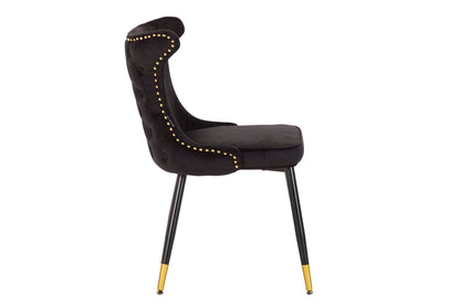 Silla Tachuelas Velvet Negro Aspen 49X54X79 Cm
