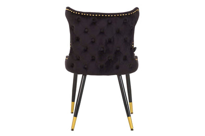 Silla Tachuelas Velvet Negro Aspen 49X54X79 Cm