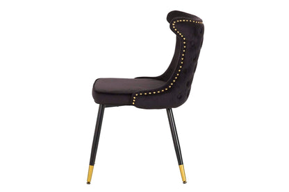 Silla Tachuelas Velvet Negro Aspen 49X54X79 Cm