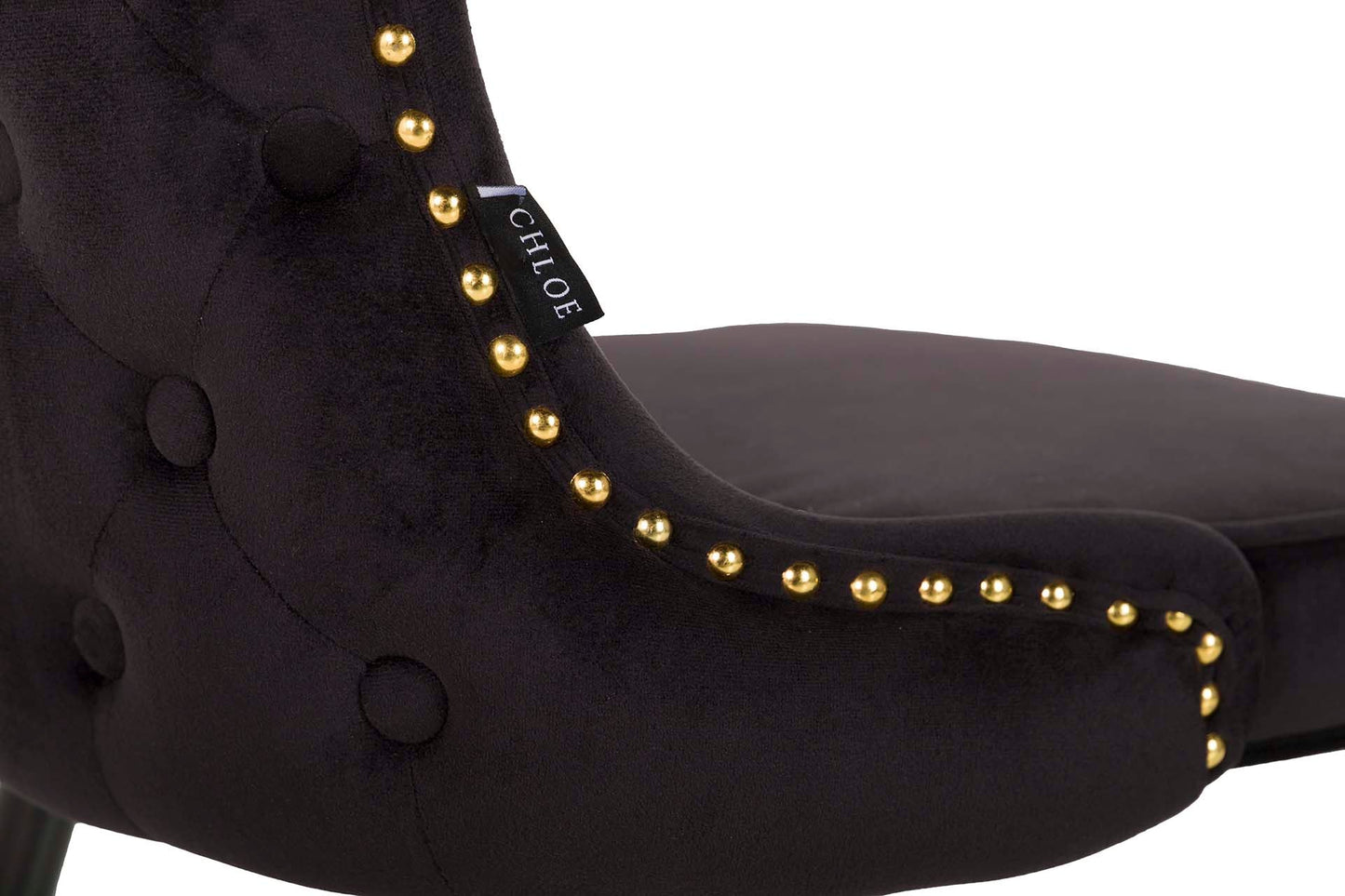 Silla Tachuelas Velvet Negro Aspen 49X54X79 Cm