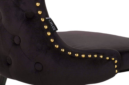 Silla Tachuelas Velvet Negro Aspen 49X54X79 Cm