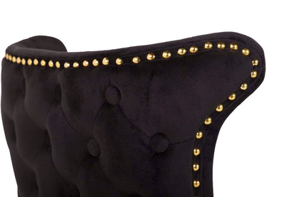 Silla Tachuelas Velvet Negro Aspen 49X54X79 Cm