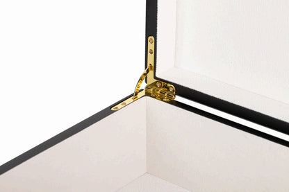 Caja Mdf / Metal Zinc Negro Dorado 35X23X13 Cm