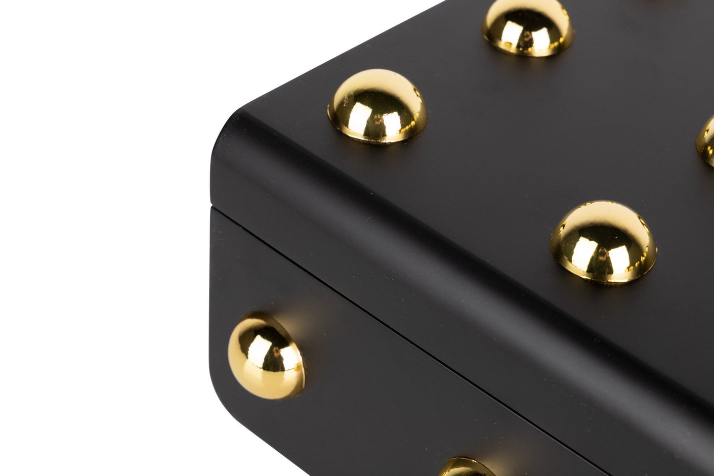 Caja Mdf / Metal Zinc Negro Dorado 35X23X13 Cm