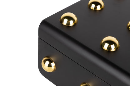 Caja Mdf / Metal Zinc Negro Dorado 35X23X13 Cm