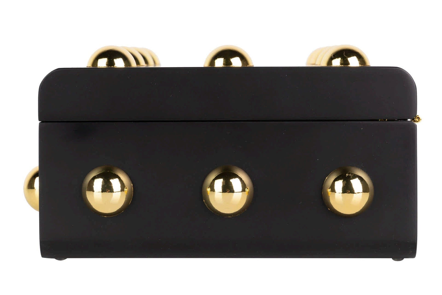 Caja Mdf / Metal Zinc Negro Dorado 35X23X13 Cm