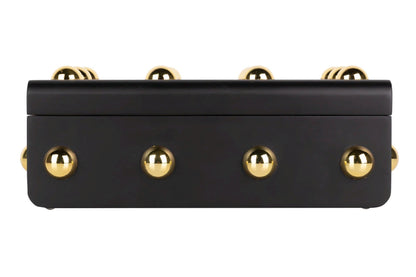 Caja Mdf / Metal Zinc Negro Dorado 35X23X13 Cm