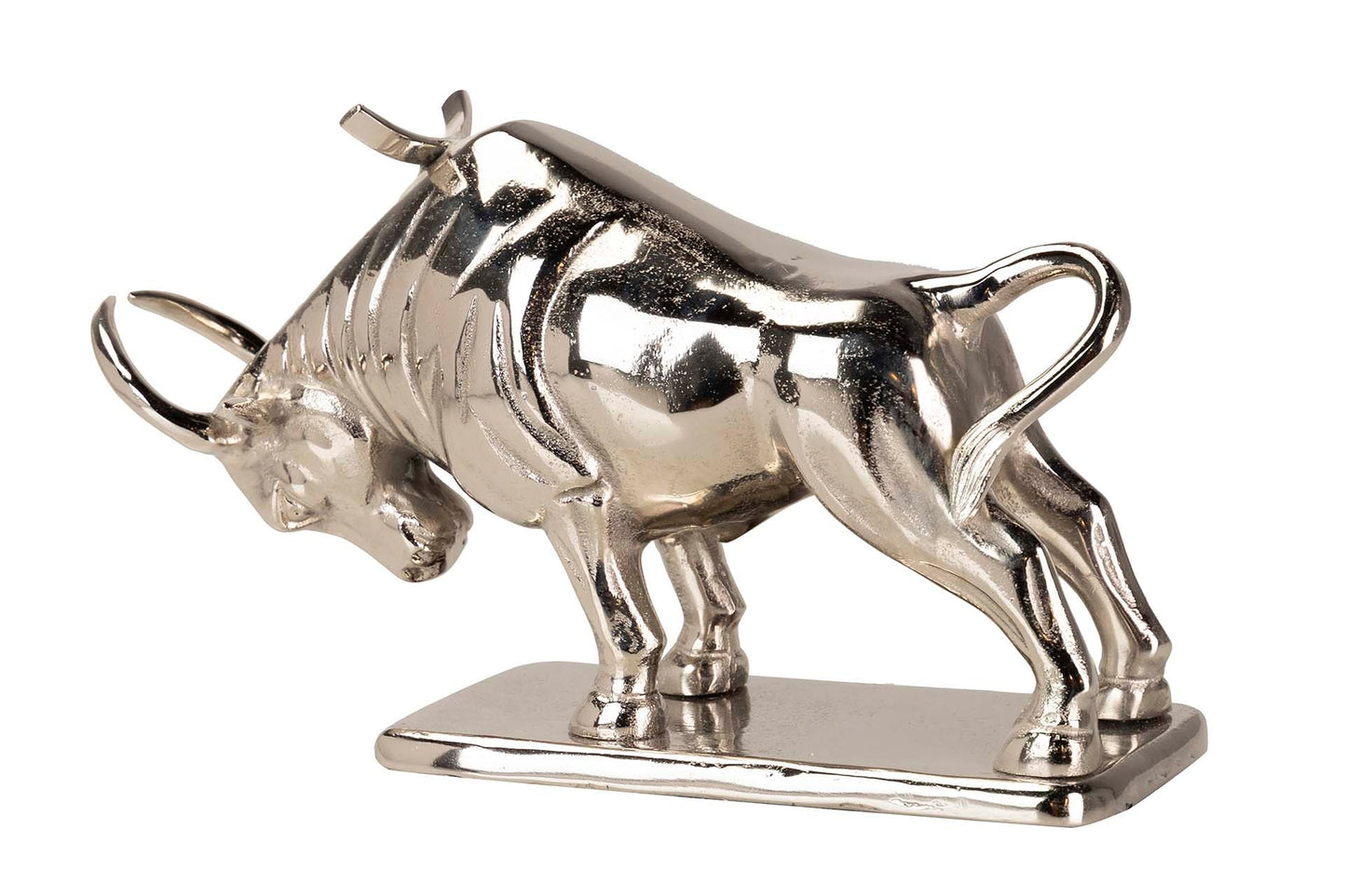 Champanera Toro Aluminio Plateado 44X13X24 Cm