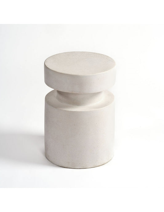 Taburete para exterior de fibra color blanco