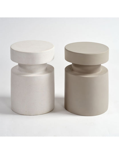 White fiber outdoor stool