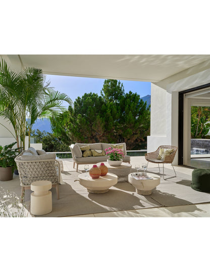 White fiber outdoor stool