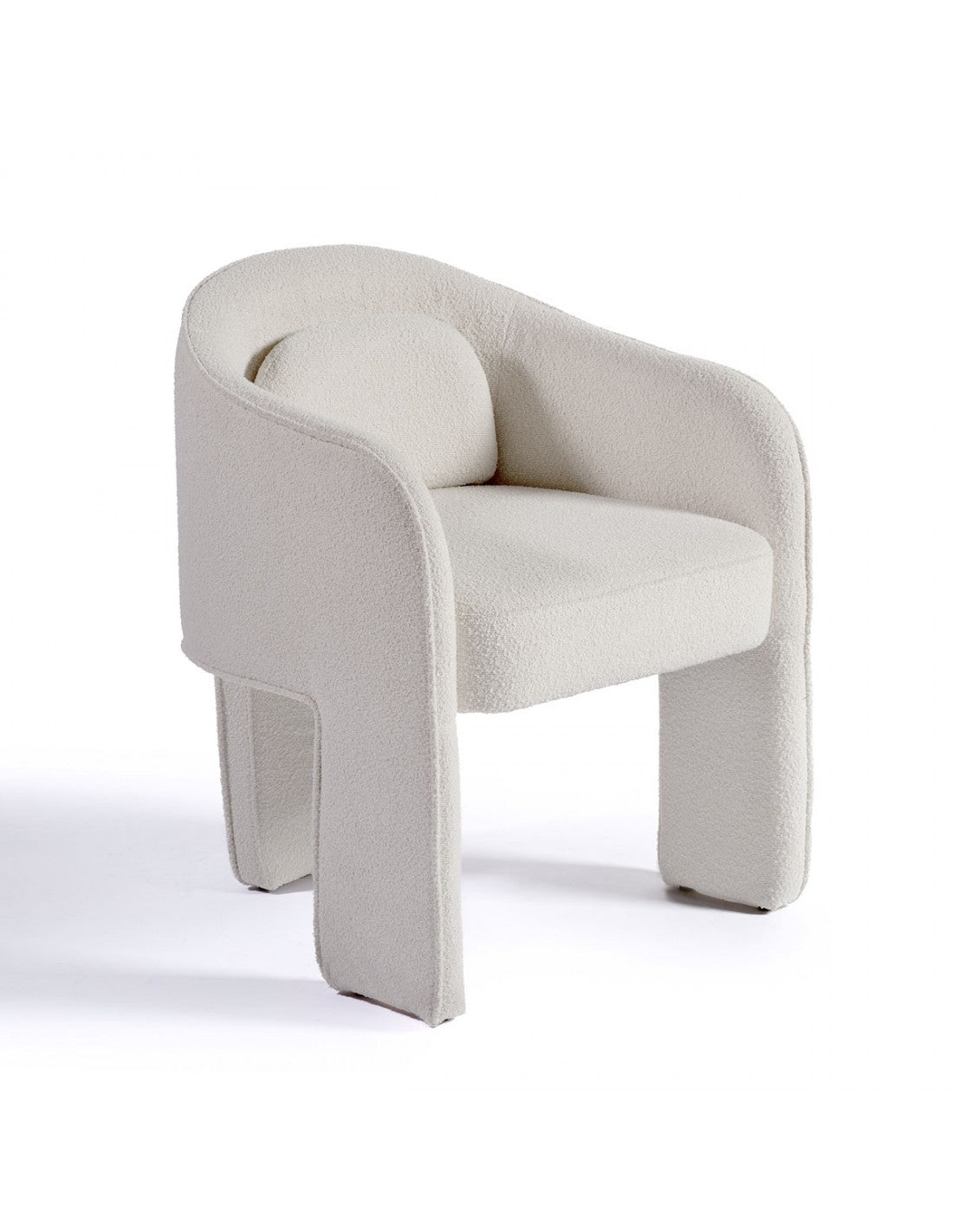 Sillón de comedor tapizado blanco roto