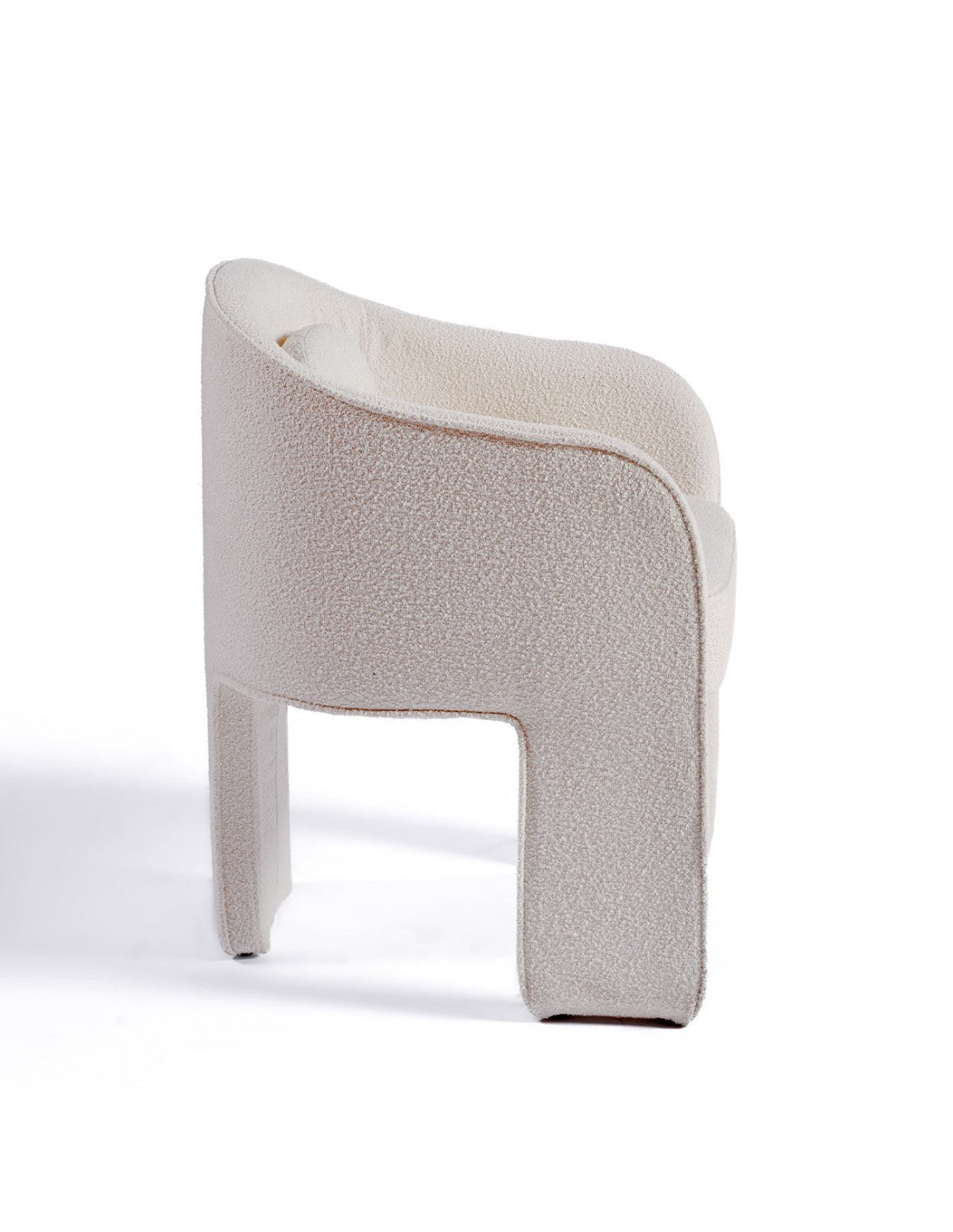 Sillón de comedor tapizado blanco roto