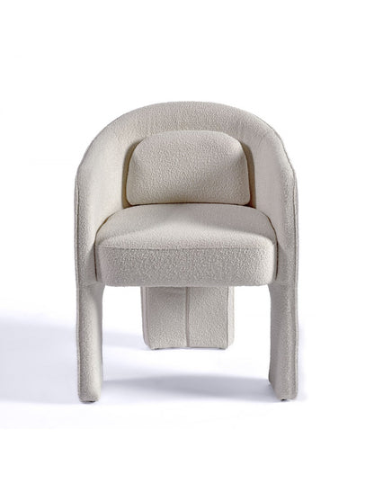 Sillón de comedor tapizado blanco roto