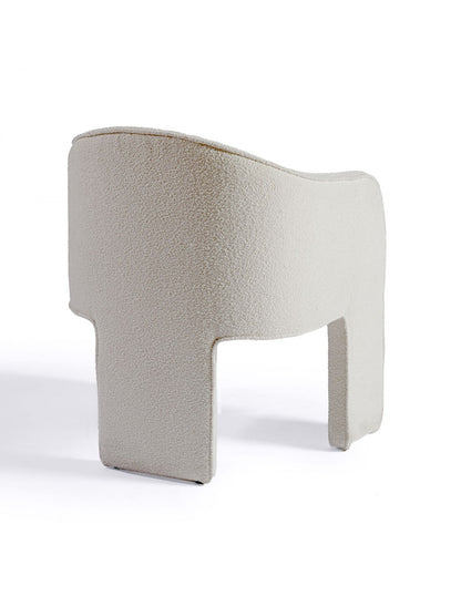 Sillón de comedor tapizado blanco roto