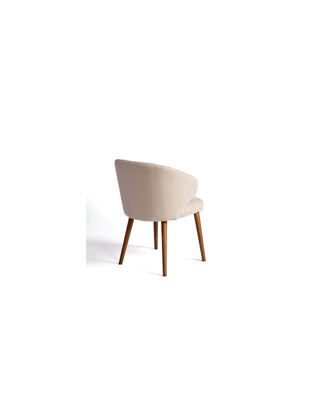 Silla tapizada en beige piedra y pata acabado...