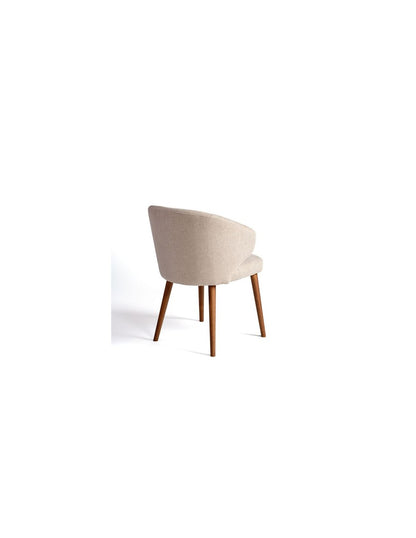 Silla tapizada en beige piedra y pata acabado...