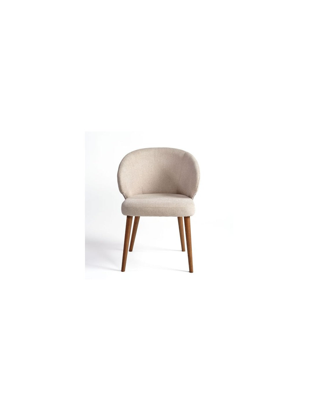 Silla tapizada en beige piedra y pata acabado...