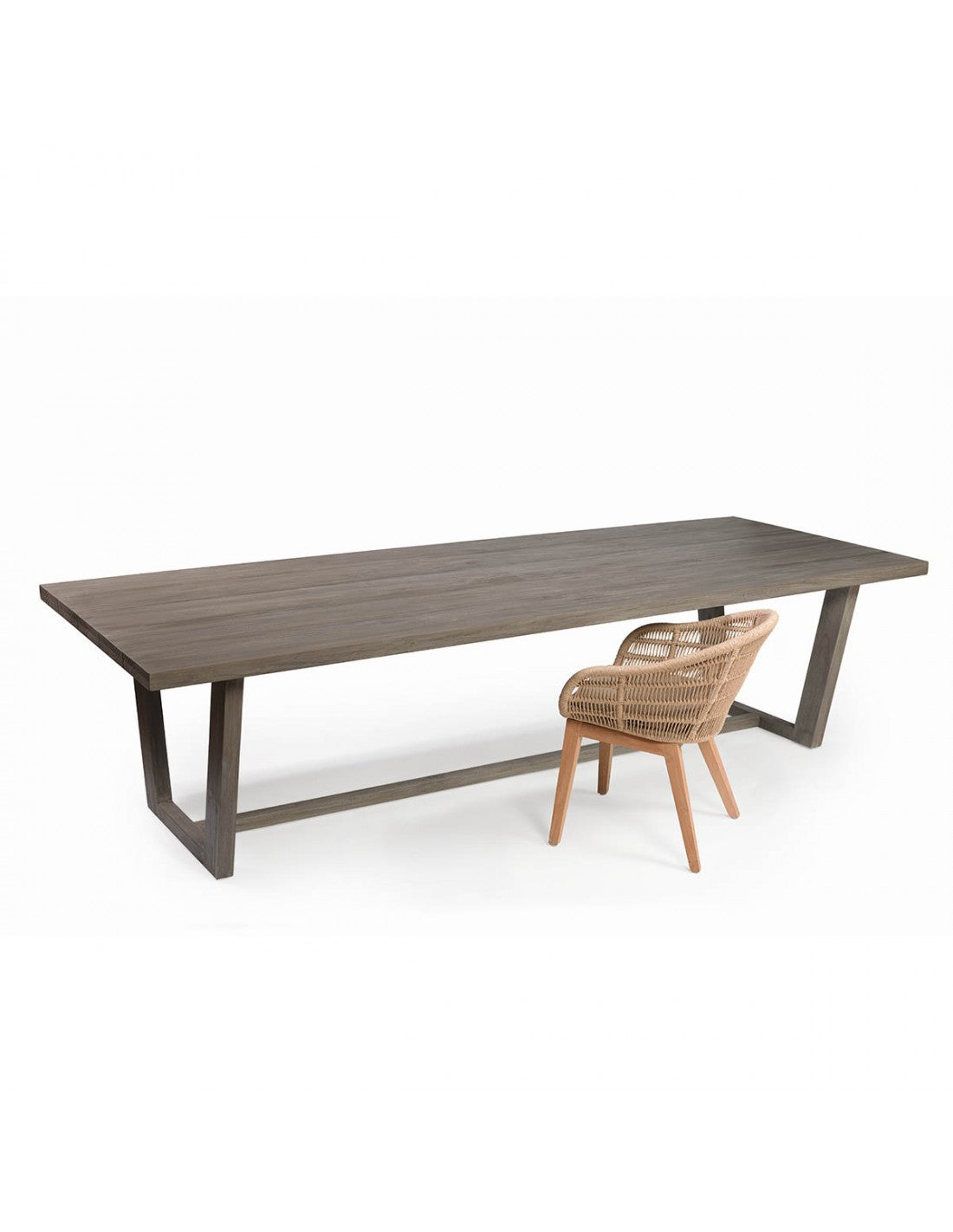 Mesa rectangular de madera para exterior