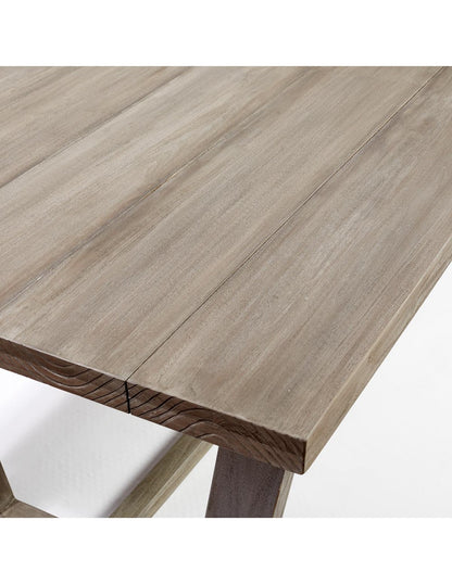 Mesa rectangular de madera para exterior