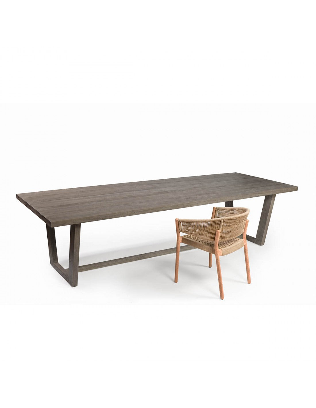 Mesa rectangular de madera para exterior