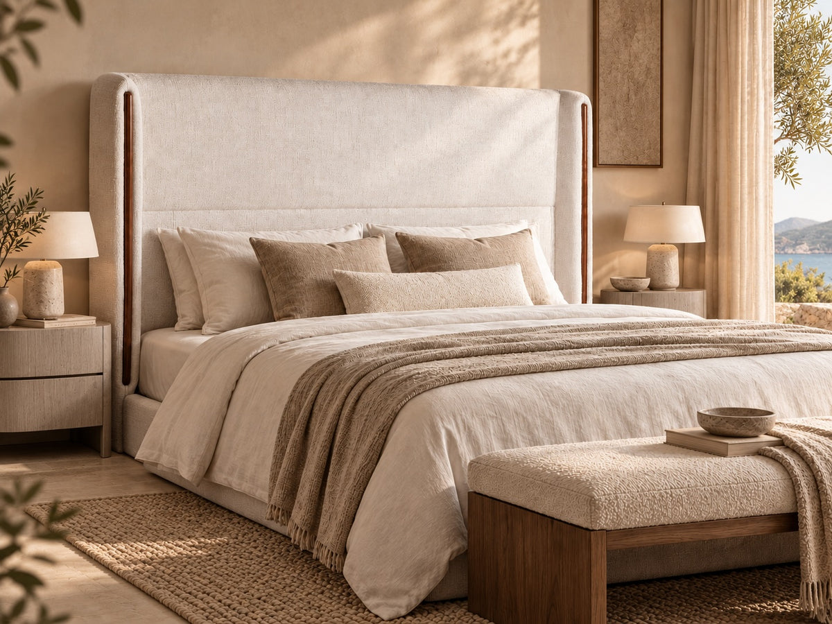 Headboard Vilde in Polyester Neutral – Contemporary Style