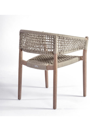 Grayish wood and grayish white rope chair