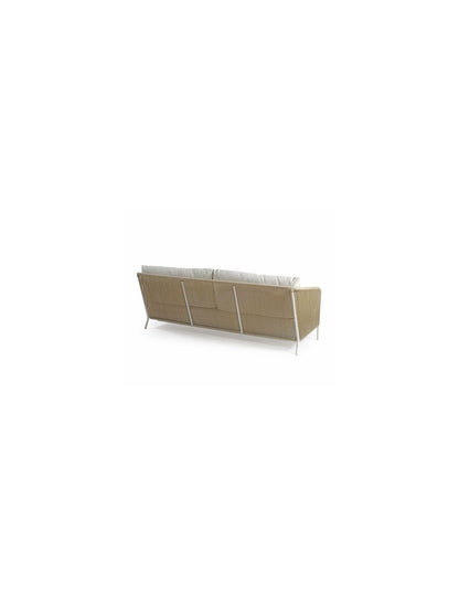 Sofá de exterior de aluminio y cuerda beige