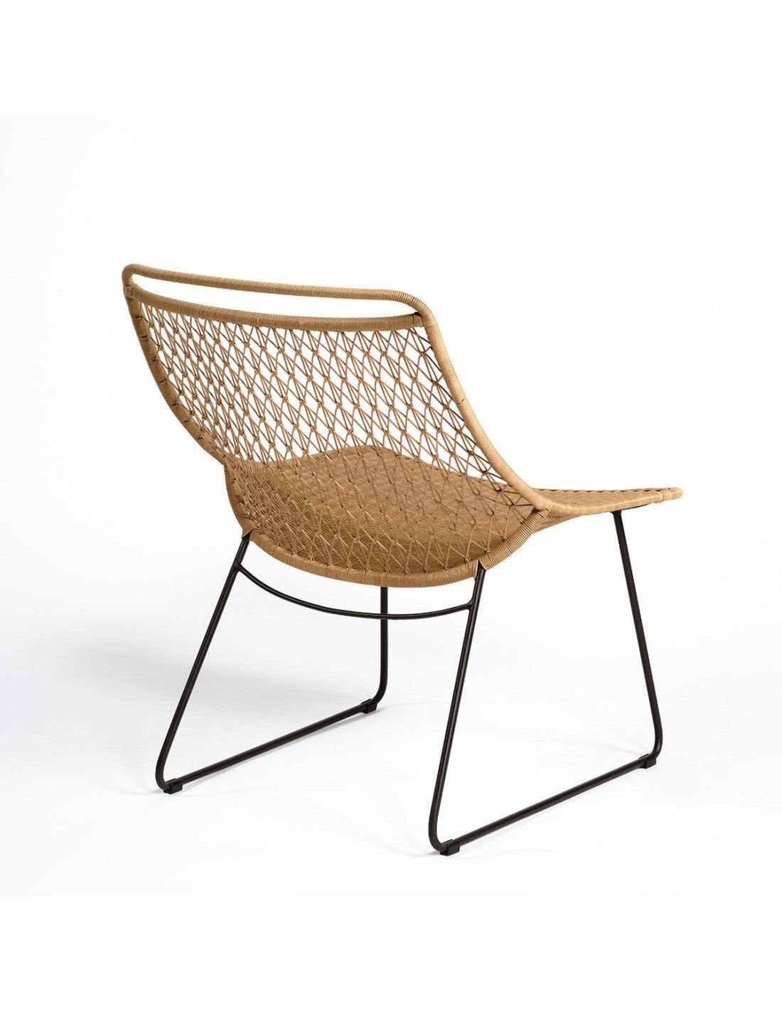 Silla para exterior resina color natural y pata...