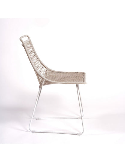 Silla de resina y metal color piedra