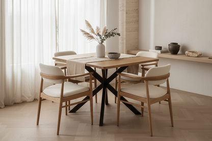 Mesa Comedor Lucens en hierro negro negro – Estilo Industrial