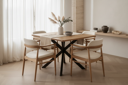 Mesa Comedor Lucens en hierro negro negro – Estilo Industrial