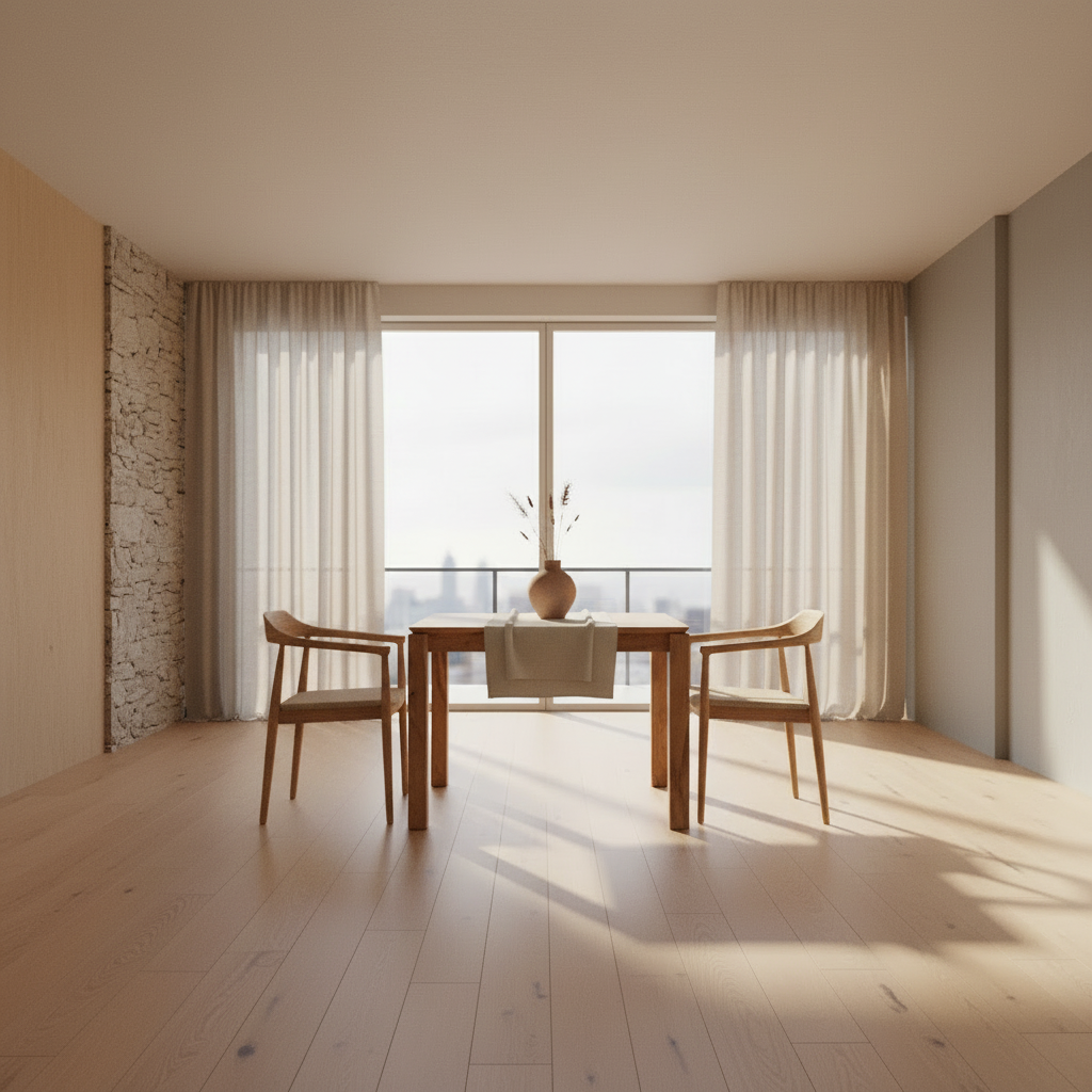 Mesa Comedor Breil en madera de acacia marrón claro marrón claro – Estilo Nórdico
